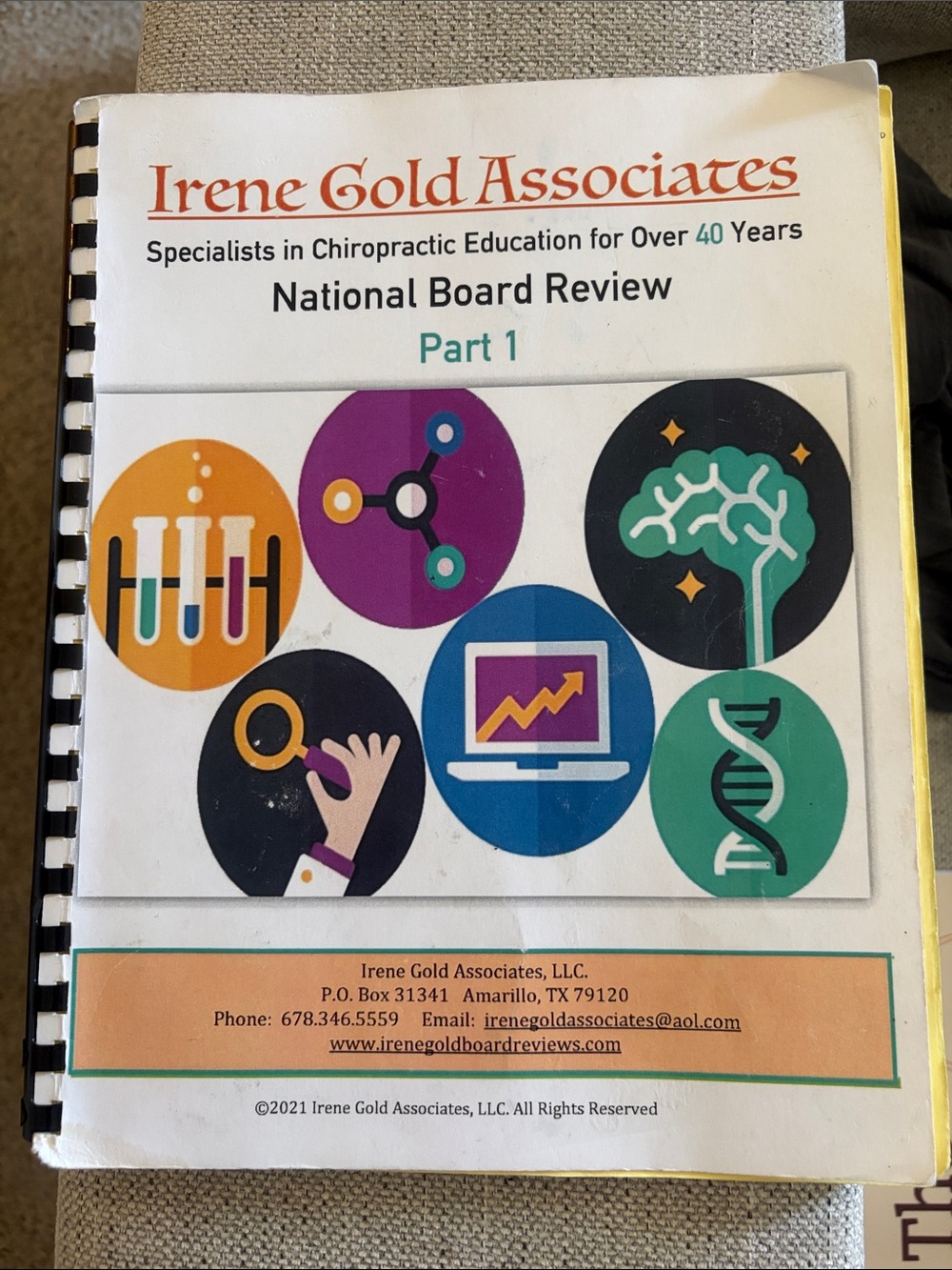 Irene Gold part 1 Chiropractic National Board Review Book